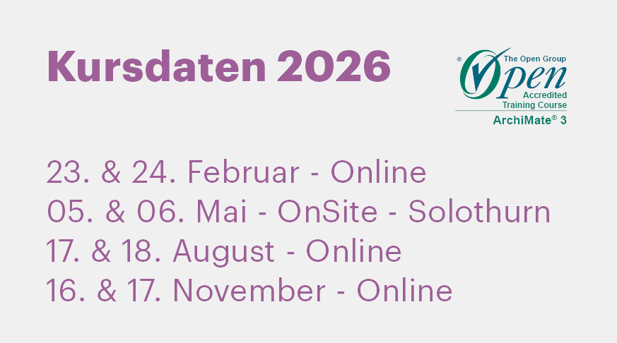 ArchiMate Kursdaten 2026 Grau